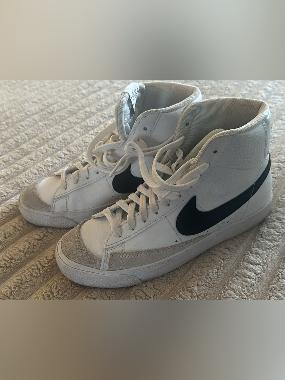 Nike Blazers High-Top Sneakers with Black Swoosh